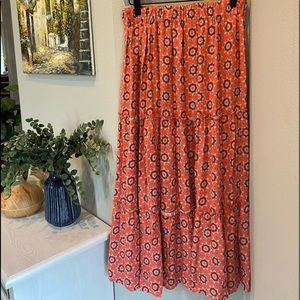 Meadow Chic Floral Tiered Flowy Maxi Skirt